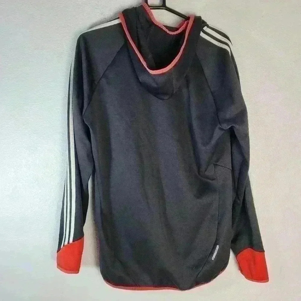 Adidas DC United MLS Full Zip Hoodie Jacket Sz Lg Black Red - Picture 2 of 7